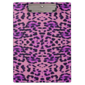 Lila Lavendel Leopard Print Klemmbrett (Vorderseite)