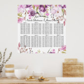 Lila Lavendel-Lilac-Hochzeitssitz Poster (Küche)