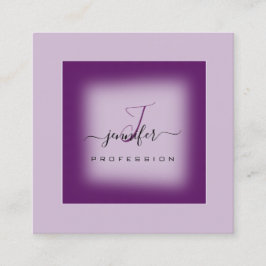 Lila Lavendel-Makeup-Monogramm-Logo Quadratische Visitenkarte