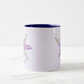 Lila Lavendel mit individueller Floral Zweifarbige Tasse (Mittel)