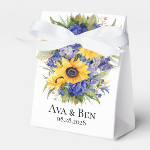 Lila Lavendel mit Sonnenblumen Hochzeit Geschenkschachtel