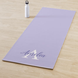 Lila Lavendel Monogram Script Yoga Mat Yogamatte