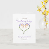 Lila Lavendel Niedliche Herzform Karte (Gelbe Blume)