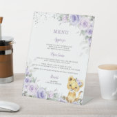 Lila Lavendel-Niedliches Lion Baby Duschmenü Sockelschild (In SItu)