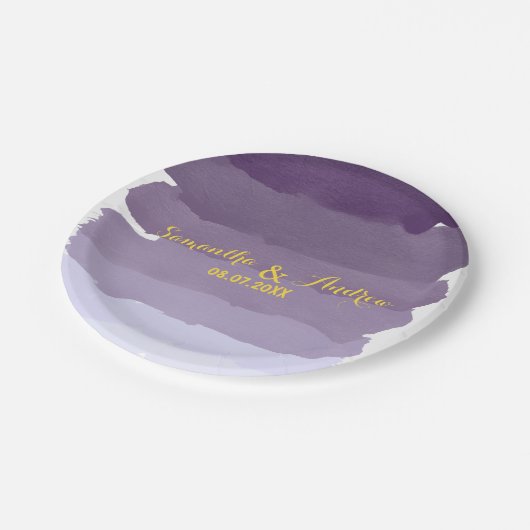 Lila Lavendel Pappteller (Schrägansicht)