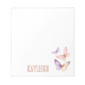 Lila Lavendel-Peach-Schmetterlinge Notizblock (Vorderseite)