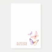 Lila Lavendel-Peach-Schmetterlinge Post-it Klebezettel (Vorderseite)