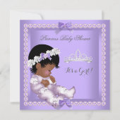 Lila Lavendel Pearl Baby Shower Girl Einladung (Vorderseite)