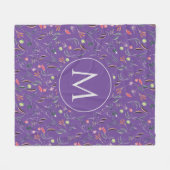 Lila Lavendel Personalisiertes MONOGRAM Fleecedecke (Vorderseite (Horizontal))