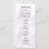 Lila Lavendel-Pfingstrosen-Floral-Hochzeitsprogram Einladung (Rückseite)