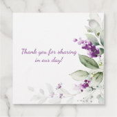 Lila Lavendel Pflanze Blassgrüne Blätter Hochzeit Geschenkanhänger (Rückseite)