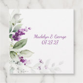 Lila Lavendel Pflanze Blassgrüne Blätter Hochzeit Geschenkanhänger (Vorderseite)