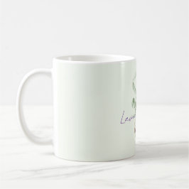 Lila Lavendel Pistazien Grün Florales Herz Kaffeetasse