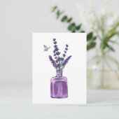 Lila Lavendel Postkarte (Stehend Vorderseite)