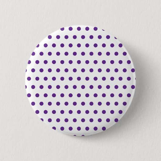 Lila-lavendel Punkte-Muster Weiß Button (Vorderseite)