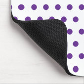 Lila-lavendel Punkte-Muster Weiß Mousepad (Ecke)