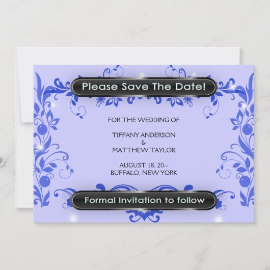 Lila Lavendel Reben Save the Date (Vorderseite)