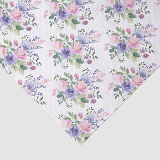 Lila Lavendel-Rosa-Blumenzehen Seidenpapier (Detail)