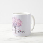 Lila Lavendel Rosa Blumige Herzen Baum Kaffeetasse (VorderseiteRechts)
