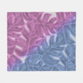 Lila Lavendel, rosa, tropische Palme Fleecedecke (Vorderseite (Horizontal))