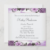 Lila Lavendel-Rose 50. Geburtstagsparty Einladung (Rückseite)