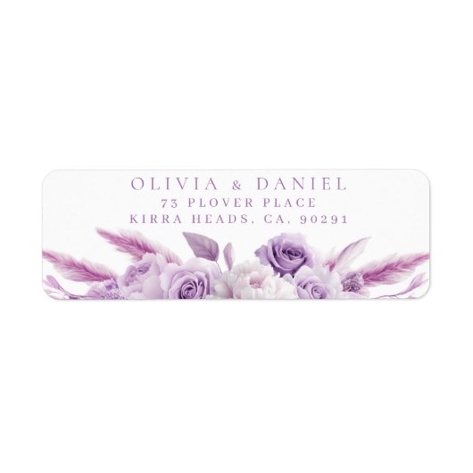 Lila Lavendel-Rose, die das Rücksendekennzeichen e (Vorne)