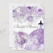 Lila Lavendel Rose Dress Brautparty Einladung (Vorderseite)