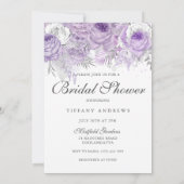 Lila Lavendel Rose Dress Brautparty Einladung (Rückseite)