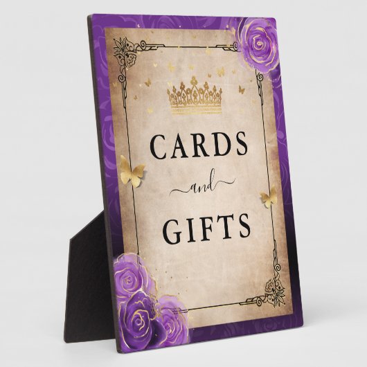 Lila Lavendel Rose Gold Cards und Geschenke-Zeiche Fotoplatte (Seite)