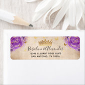 Lila Lavendel Rose Gold Kronen Rücksendeadresse (Insitu)