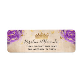 Lila Lavendel Rose Gold Kronen Rücksendeadresse