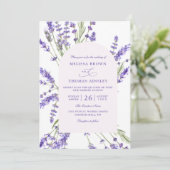 Lila Lavendel Rustikale Budget-QR-Code-Hochzeit Einladung (Stehend Vorderseite)