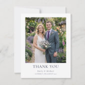 Lila Lavendel Rustikale Hochzeit Dankeskarte (Vorderseite)
