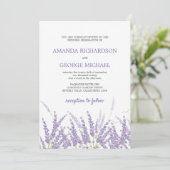 Lila Lavendel rustikale ländliche moderne Blumenho Einladung (Stehend Vorderseite)