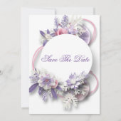 Lila Lavendel Save the Date druckbar Einladung (Rückseite)