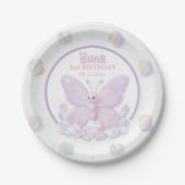 Lila Lavendel Schmetterling Geburtstag Pappteller (Vorderseite)