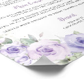 Lila Lavendel-Schmetterling Quinceñera-Menü Poster (Ecke)