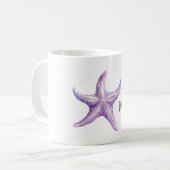 Lila Lavendel Seestern Kaffeetasse (Vorderseite Links)