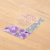 Lila Lavendel & Silver 50. Geburtstagsparty Acryleinladungen (Ablage )