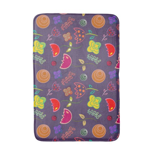 Lila Lavendel-Stilmittel abstrakte Blütenmatte Badematte (Vorderseite Vertikal)