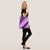 Lila Lavendel Streifen Tasche (Am Model)