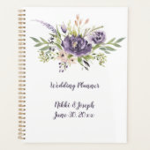 Lila Lavendel Taupe Peonies and Greenerity Wedding Planer (Vorderseite)