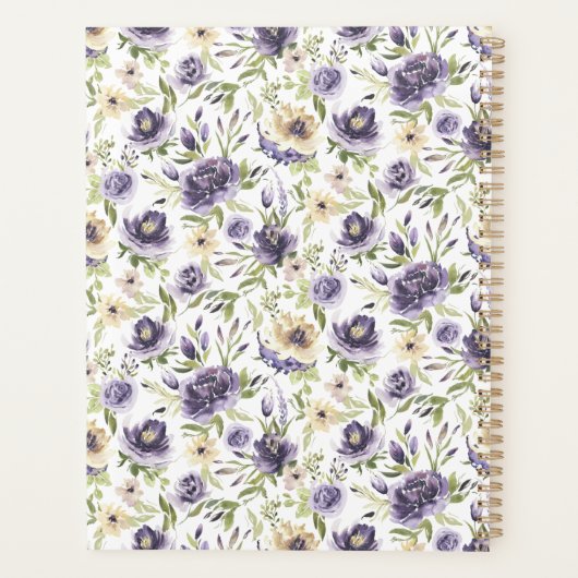 Lila Lavendel Taupe Peonies and Greenerity Wedding Planer (Rückseite)