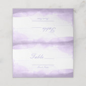 Lila Lavendel-Tischnummer Platzkarte (Außenseite Aufgefaltet)
