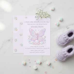 Lila Lavendel-Traum-Schmetterling-Baby-Party Einladung
