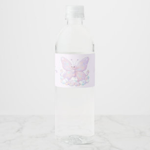 Lila Lavendel Traum Schmetterling Baby Shower Wass Wasserflaschenetikett