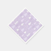 Lila Lavendel Trees Winterweihnachtsfest Serviette (Ecke)