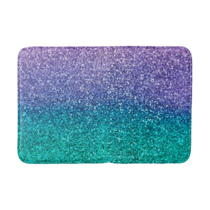 Lila Lavendel & Türkis Aqua Grün Funkelnder Glitte Badematte