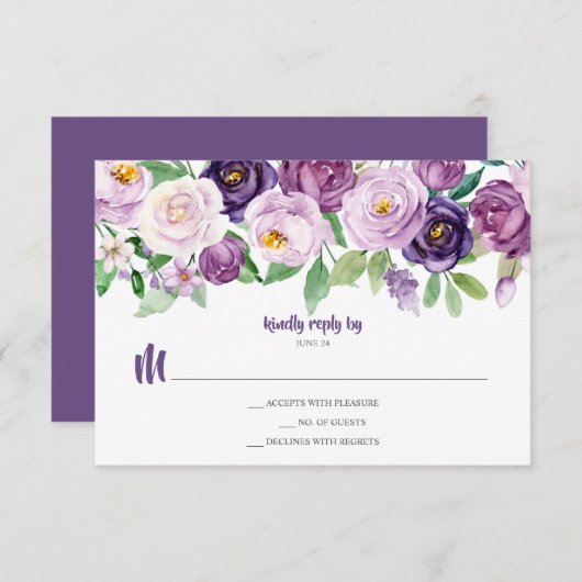 Lila Lavendel UAWG RSVP Karte (Vorne/Hinten)