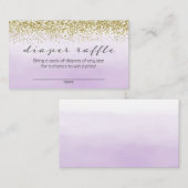 Lila Lavendel- und Gold-Baby-Duschdusche-Windeln Begleitkarte (Vorne/Hinten)